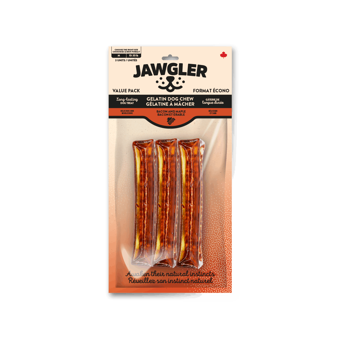 Gélatine à mâcher - Bacon et érable - Format écono