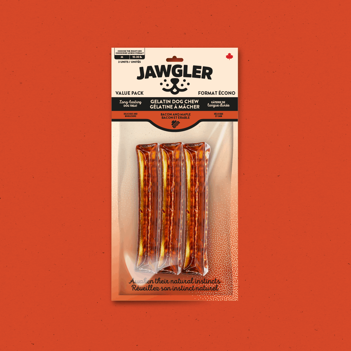 Gélatine à mâcher - Bacon et érable - Format écono